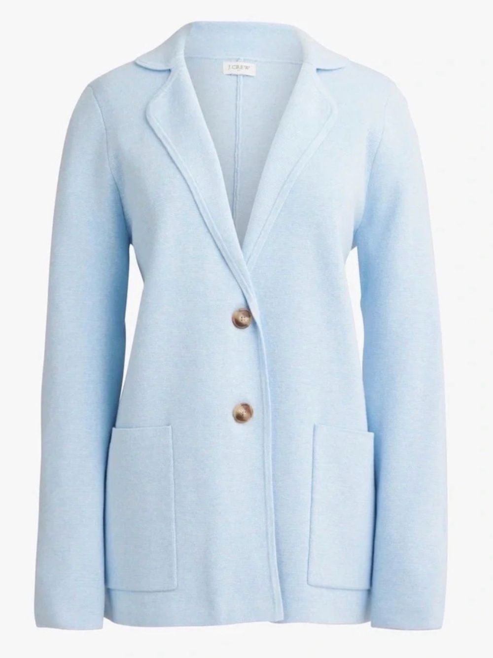 J Crew Factory 2 Button Blazer Size XXS Cardigan Baby Blue 100% Cotton Pockets